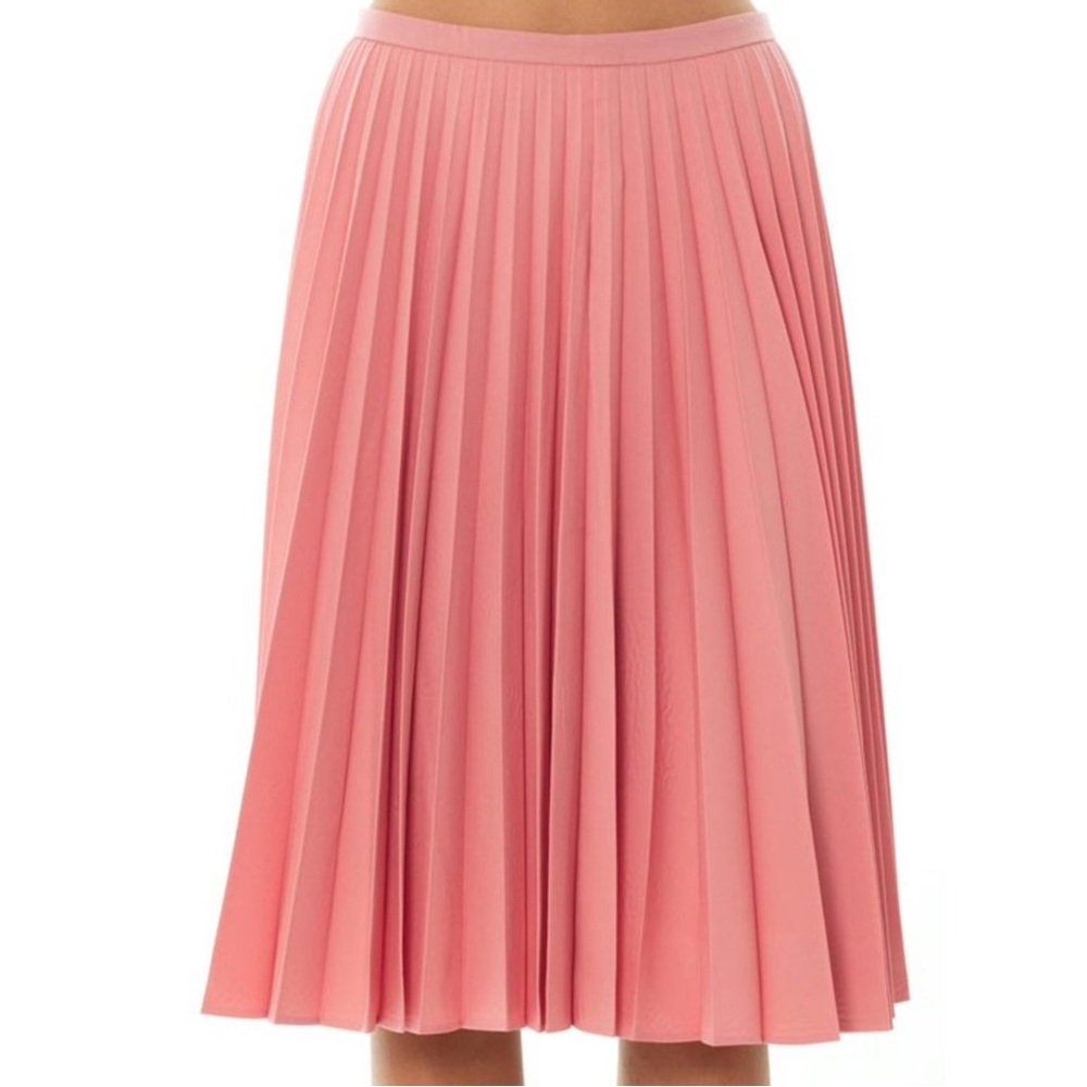 J.W. Anderson Pink Wool Pleated A Line Skirt
